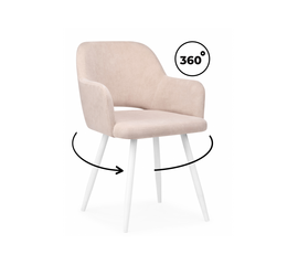 Стул на металлокаркасе Эолин 360 латте (glory 10) / белый | Интернет магазин мебели и декора LifeDekor