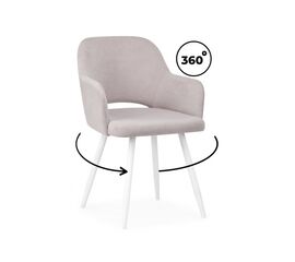 Стул на металлокаркасе Эолин 360 светло-серый (glory 36) / белый | Интернет магазин мебели и декора LifeDekor