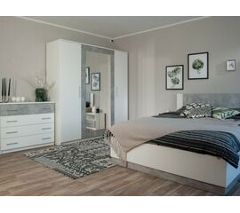 Спальня «Аврора» 4дв шк, Белый/Ателье светлый | Интернет магазин мебели и декора LifeDekor