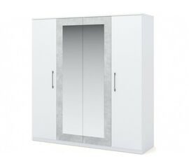 Шкаф «Аврора» 4дв, Белый/Ателье светлый | Интернет магазин мебели и декора LifeDekor