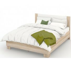 Кровать «Аврора» 140*200 (основание ЛДСП), Дуб сонома/Белый | Интернет магазин мебели и декора LifeDekor