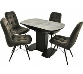 Обеденная группа (Стол Корсика Мрамор светлый и 4 Бордо Милано 12), черный | Интернет магазин мебели и декора LifeDekor