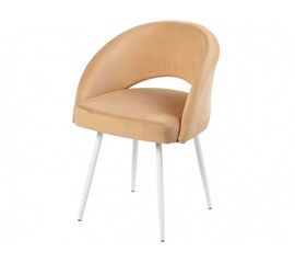 Полукресло МИРЕЛЛА ВЕЛЮР 13 КАРАМЕЛЬ, Каркас ГРЭЙС МЕТАЛЛ, Белый глянец | Интернет магазин мебели и декора LifeDekor