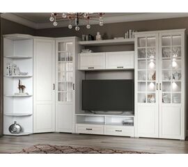 Гостиная «Лацио» угловая, Белый/Белое дерево | Интернет магазин мебели и декора LifeDekor