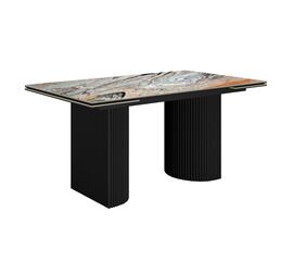 Стол DikLine IKD160 керамика Venetian Brown Light глянец, подстолье черное, опоры черные (2уп.) | Интернет магазин мебели и декора LifeDekor