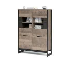 Витрина низкая «Стокгольм» 2д2в, Дуб гранж песочный/Железный камень | Интернет магазин мебели и декора LifeDekor