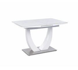 Стол обеденный раскладной T-904 Vision (1200-1500x800x760) Ceramic/Satin White Gloss, Размер стола: 1200-1500x800x760 | Интернет магазин мебели и декора LifeDekor