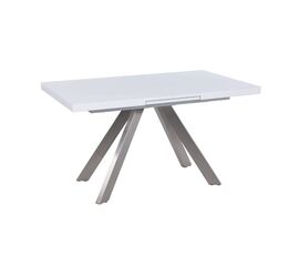 Стол обеденный раскладной T-910 (1400-1800x850x760) White (белое матовое стекло/белый лак) | Интернет магазин мебели и декора LifeDekor