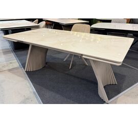 Стол ГОРАЦИО 200 цвет OSTRA BIANCO GLOSSY , керамика / Латте | Интернет магазин мебели и декора LifeDekor