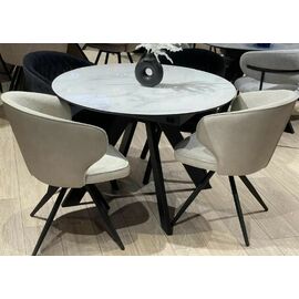 Стул АЛЬКОР (ALCOR) 360 град. поворот. BL02/BUFF02 Бежевый, ткань /кожзам / Черный каркас | Интернет магазин мебели и декора LifeDekor