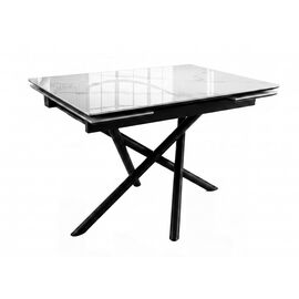 Стол DikLine BKX110 Керамика Carrara Gloss (мрамор глянец белый)/подстолье черное/опоры черные (2уп.) | Интернет магазин мебели и декора LifeDekor