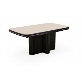 Стол DikLine DKO140 Керамика Krater Perla (бежевый матовый)/подстолье черное/опоры черные (2 уп.) | Интернет магазин мебели и декора LifeDekor