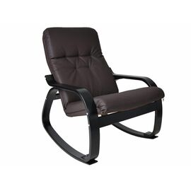 Кресло-качалка Сайма экокожа шоколад, каркас венге структура | Интернет магазин мебели и декора LifeDekor