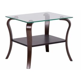 Стол журнальный Шарм орех/стекло прозрачное | Интернет магазин мебели и декора LifeDekor