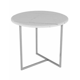 Стол журнальный Альбано белый мрамор/хром | Интернет магазин мебели и декора LifeDekor