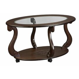 Стол журнальный Овация (С) на колесах темно-коричневый | Интернет магазин мебели и декора LifeDekor