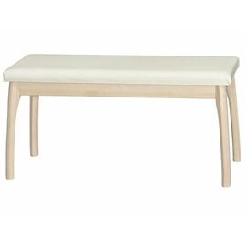 Скамья для прихожей мягкая, экокожа крем, каркас лак | Интернет магазин мебели и декора LifeDekor