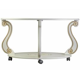 Стол журнальный Овация (С) на колесах слоновая кость/золото | Интернет магазин мебели и декора LifeDekor