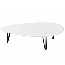 Стол журнальный Дадли белый бетон/чёрный | Интернет магазин мебели и декора LifeDekor