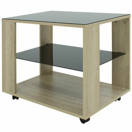 Стол журнальный BeautyStyle 5 сонома/стекло черное | Интернет магазин мебели и декора LifeDekor