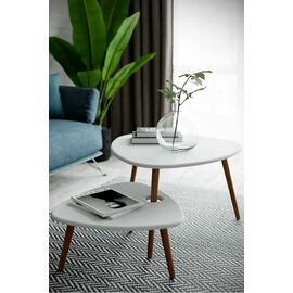 Стол журнальный Стилгрей белый/дуб светлый | Интернет магазин мебели и декора LifeDekor