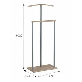 Вешалка костюмная Дэви 1 металлик/дуб сонома | Интернет магазин мебели и декора LifeDekor