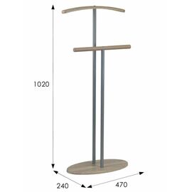 Вешалка костюмная Дэви 2 металлик/дуб сонома | Интернет магазин мебели и декора LifeDekor