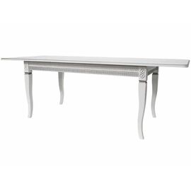 Стол обеденный Фидея 3 белый/серебро 120/160*70 | Интернет магазин мебели и декора LifeDekor