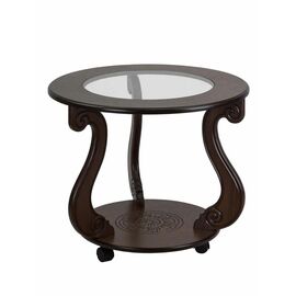 Стол журнальный Грация (С) на колесах темно-коричневый | Интернет магазин мебели и декора LifeDekor