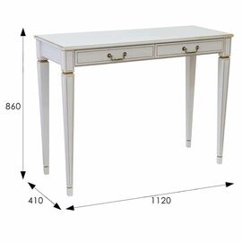 Консоль Васко В 91Н белый ясень/золото | Интернет магазин мебели и декора LifeDekor