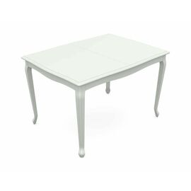 Стол Кабриоль 120 Эмаль белая, патина серебро | Интернет магазин мебели и декора LifeDekor