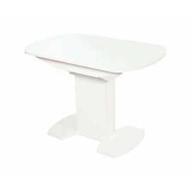 Стол Корсика, Белый матовый/Стекло белое | Интернет магазин мебели и декора LifeDekor