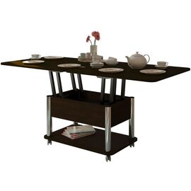 Стол-трансформер Дебют 3, Венге темный/Ножки хром | Интернет магазин мебели и декора LifeDekor