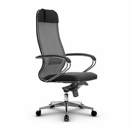 Metta L 1m 36/K_17841_Сетка X2 - Светло-серый_Кожа перфорированная NewLeather - Серый | Интернет магазин мебели и декора LifeDekor