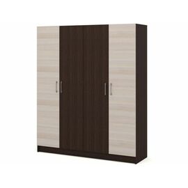 Шкаф «Алёна» 4дв (без зеркал), Венге/Дуб молочный | Интернет магазин мебели и декора LifeDekor