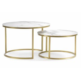 Журнальный стол Плумерия белый мрамор / золото | Интернет магазин мебели и декора LifeDekor