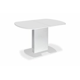 Стол обеденный раздвижной со стеклом Forma 120 White / White | Интернет магазин мебели и декора LifeDekor