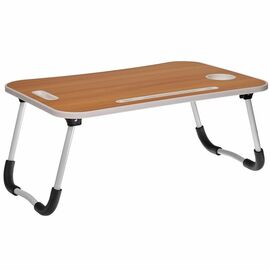 Стол складной с подстаканником «ЛАЙТ», 59,5x39,5x26,4см, мдф, металл, св. дерево, белый | Интернет магазин мебели и декора LifeDekor