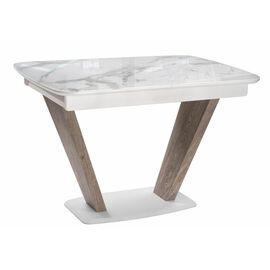 Стол Петир дуб с пилением / белая шагрень | Интернет магазин мебели и декора LifeDekor