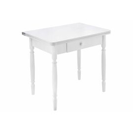 Стол деревянный Брентон с ящиком белый глянец | Интернет магазин мебели и декора LifeDekor