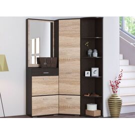 Прихожая «Виола» угловая М, Венге/дуб сонома | Интернет магазин мебели и декора LifeDekor