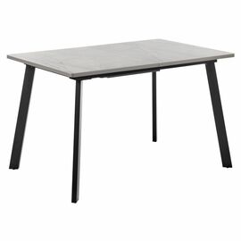 Стол Dublin раскладной 120-160х80х75 серый мрамор с чёрными ножками | Интернет магазин мебели и декора LifeDekor