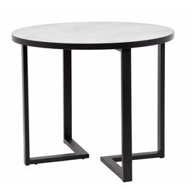 Стол круглый "Лофт Зиг-Заг" (ЛДСП 32 мм /Мрамор сетте 1468/ кромка чёрная) | Интернет магазин мебели и декора LifeDekor