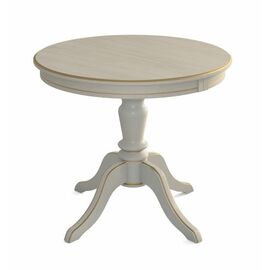 Стол обеденный круглый раздвижной Эгина-2 (Эмаль 11/патина золото/шпон дуб) Тип 2 | Интернет магазин мебели и декора LifeDekor