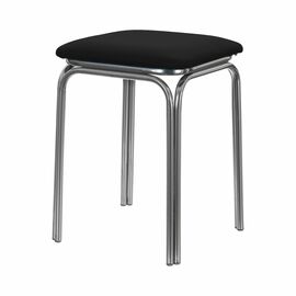 Табурет для кухни Shado 01 №5 хром 3001, Цвет обивки: Черный, Цвет каркаса: хром | Интернет магазин мебели и декора LifeDekor