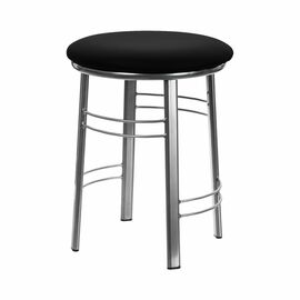 Табурет для кухни Shado 03 №5 Хром 3001, Цвет обивки: Черный, Цвет каркаса: серый | Интернет магазин мебели и декора LifeDekor