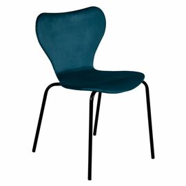 Стул Seven Style тёмно-бирюзовый велюр с чёрными ножками | Интернет магазин мебели и декора LifeDekor