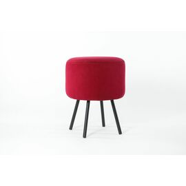 Пуф SHADO НЛО №10 обивка велюр красный, Цвет обивки: красный, Цвет каркаса: черный | Интернет магазин мебели и декора LifeDekor