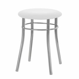 Кухонный табурет Shado Хокер №5 хром 3002, Цвет обивки: белый, Цвет каркаса: хром | Интернет магазин мебели и декора LifeDekor