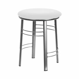 Табурет для кухни Shado 03 №5 Хром 3002, Цвет обивки: белый, Цвет каркаса: хром | Интернет магазин мебели и декора LifeDekor
